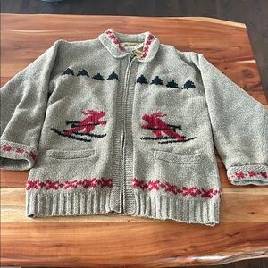 Vintage Edddie Bauer Legends Cowichan Wool Women’s Medium Zip Up Sweater
